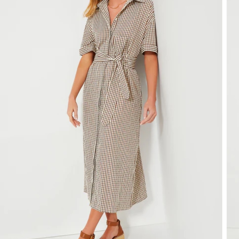 POMANDER PLACE NWT Tuckernuck Gingham Seersucker Button Down Zacara Shirt Dress